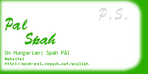 pal spah business card
